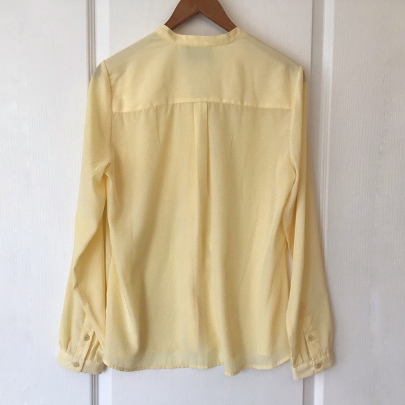 Cynthia Rowley Yellow & White Polka Dot Blouse, M - Picture 6 of 15